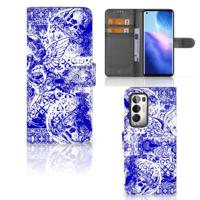 Telefoonhoesje met Naam OPPO Find X3 Neo 5G Angel Skull Blauw