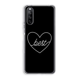 Best heart black: Sony Xperia 10 III Transparant Hoesje