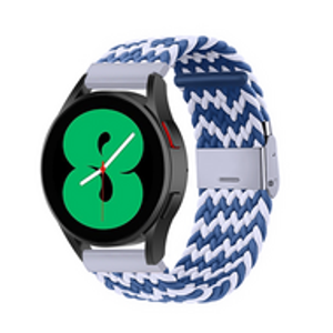 Braided nylon bandje - Blauw / wit - Samsung Galaxy Watch 6 - 40mm & 44mm