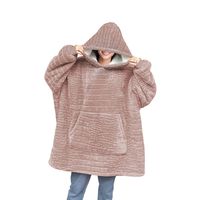 LINNICK Hoodie Flanel Fleece Deken Met Mouwen Croco - licht roze - thumbnail