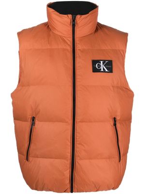 Calvin Klein Jeans gilet matelassé à fermeture zippée - Orange