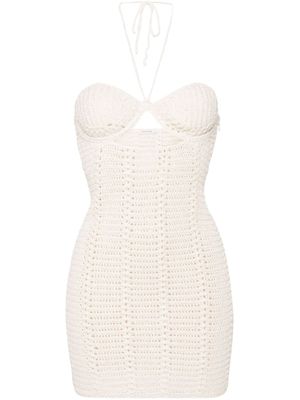 The Mannei robe courte Bergen en crochet - Tons neutres