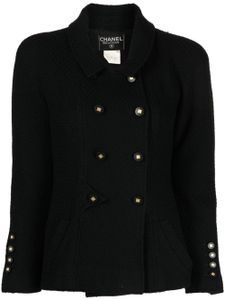 CHANEL Pre-Owned veste en laine à boutonnière croisée (1996) - Noir