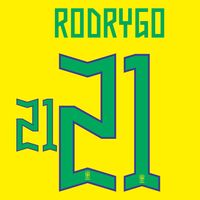 Rodrygo 21 (Officiële Brazilië Bedrukking 2022-2023)