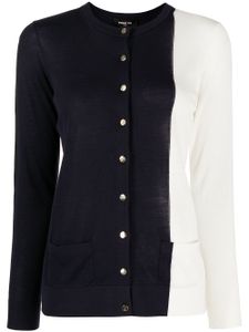 Paule Ka cardigan colour block en maille fine - Noir