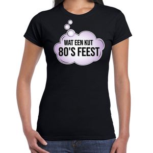 Feest shirt 80s party t-shirt / outfit zwart voor dames 2XL  -