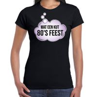 Feest shirt 80s party t-shirt / outfit zwart voor dames 2XL  -