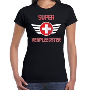 Super verpleegster cadeau t-shirt zwart voor dames