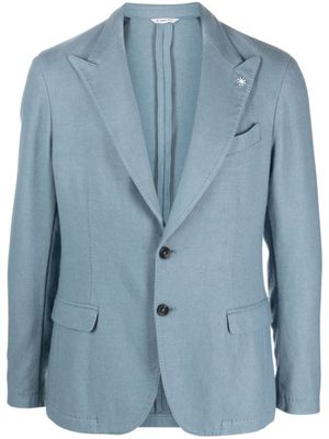 Manuel Ritz blazer en sergé à logo appliqué - Bleu