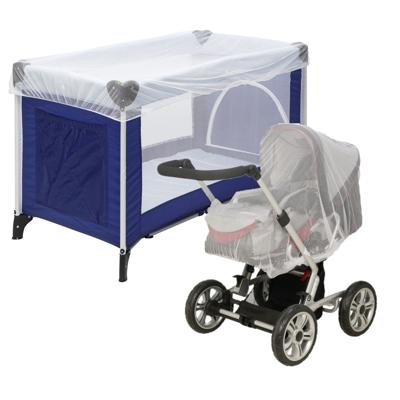 Universeel muskietennet/klamboe voor baby ledikant/kinderwagen - wit - Insecten netten