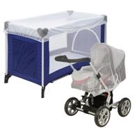 Universeel muskietennet/klamboe voor baby ledikant/kinderwagen - wit - Insecten netten Universeel muskietennet/klamboe voor baby ledikant/kinderwagen - wit - Insecten netten