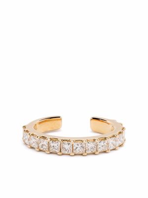 We by WHITEbIRD bijou d'oreille Princess en or 18ct serti de diamants