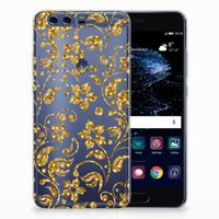 Huawei P10 Plus | TPU Case | Gouden Bloemen