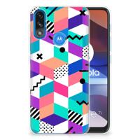 Motorola Moto E7/E7i Power | TPU Hoesje | Blokken Kleurrijk