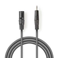 Nedis Gebalanceerde Audiokabel | XLR 3-Pins Male naar 3,5 mm Male | 3 m | 1 stuks - COTH15300GY30 COTH15300GY30 - thumbnail