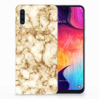 Samsung Galaxy A50 TPU Siliconen Hoesje Marmer Goud