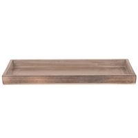 Houten greywash kaarsenplateau onderzet bord/kaarsonderzetter 42 x 14 cm   -