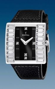 Horlogeband Festina F16538-2 / F16538-7 Leder Zwart 32mm
