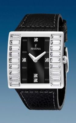 Horlogeband Festina F16538-2 / F16538-7 Leder Zwart 32mm