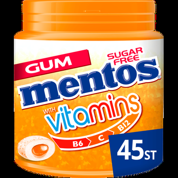 Mentos Gum Vitamins Citrus Blend Suikervrij Pot 45 stuks bij Jumbo