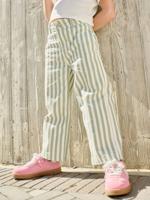 Gestreept broek voor meisjes saliegroen
