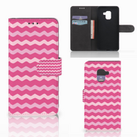 Samsung Galaxy A8 2018 Telefoon Hoesje Waves Pink - thumbnail