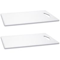 Plasticforte Keuken Snijplank - 2x - wit - 36 x 24 cm - kunststof - voor groente, fruit, vlees