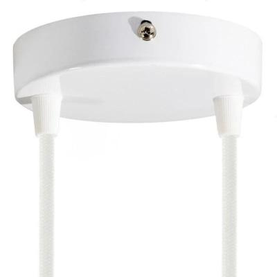 Plafondkap 2 uitgangen wit rond 12 cm