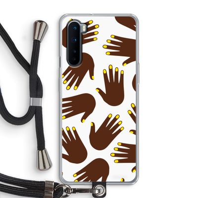Hands dark: OnePlus Nord Transparant Hoesje met koord