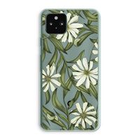 Wit bloemenpatroon: Google Pixel 5a 5G Transparant Hoesje Wit bloemenpatroon: Google Pixel 5a 5G Transparant Hoesje
