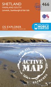 Wandelkaart - Topografische kaart 466 OS Explorer Map | Active Shetland / Mainland South | Ordnance Survey