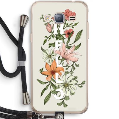 Hello bloemen: Samsung Galaxy J3 (2016) Transparant Hoesje met koord