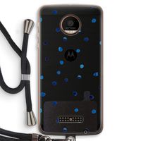 Blauwe stippen: Motorola Moto Z Force Transparant Hoesje met koord