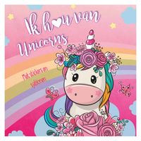 Mondikaarten Stickeren Sjablonenboek Ik hou van Unicorns - thumbnail
