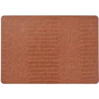 Unique Living placemats Croco lederlook - 1x - 43 x 30 cm - bruin - pvc - tafel onderleggers