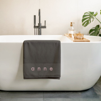 Badlaken borduren - Antraciet