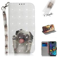 3D schilderij Pug patroon gekleurde tekening horizontale Flip lederen case voor LG K50 met houder & kaartsleuven & portemonnee