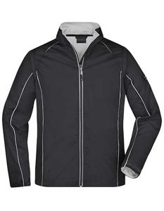 James & Nicholson JN1122 Men´s Zip-Off Softshell Jacket - /Black/Silver-(Solid) - L