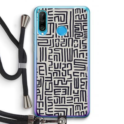 Moroccan Print: Huawei P30 Lite Transparant Hoesje met koord