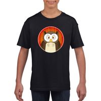 T-shirt uil zwart kinderen