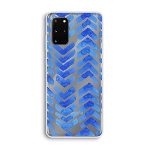 Blauwe pijlen: Samsung Galaxy S20 Plus Transparant Hoesje