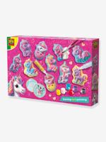 Set van gieten en schilderen van SES Creative glitterende eenhoornfiguurtjes rozen