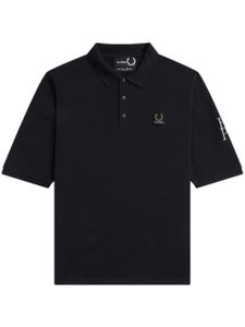 Raf Simons X Fred Perry polo en coton à plaque logo - Noir