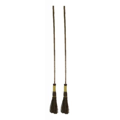 Heksen bezem 90 cm - 3x - verkleedkleding accessoires