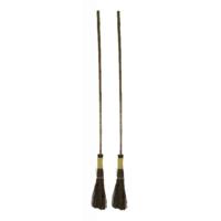 Heksen bezem 90 cm - 3x - verkleedkleding accessoires