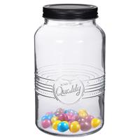 Alessandro Snoeppot/voorraadpot - met deksel - decoratief glas - 1300 ml - D11 x H19 cm