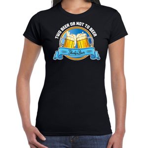 Apres ski t-shirt voor dames - two beer or not to beer - zwart - wintersport - bier