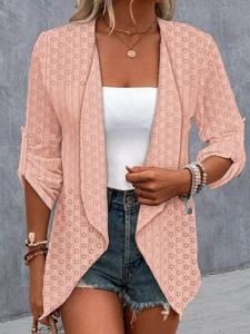 Shawl Collar Casual Loose Plain Jacket