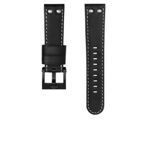 TW Steel horlogeband CEB116 / CE116 Leder Zwart 22mm + wit stiksel