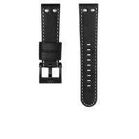 TW Steel horlogeband CEB116 / CE116 Leder Zwart 22mm + wit stiksel
